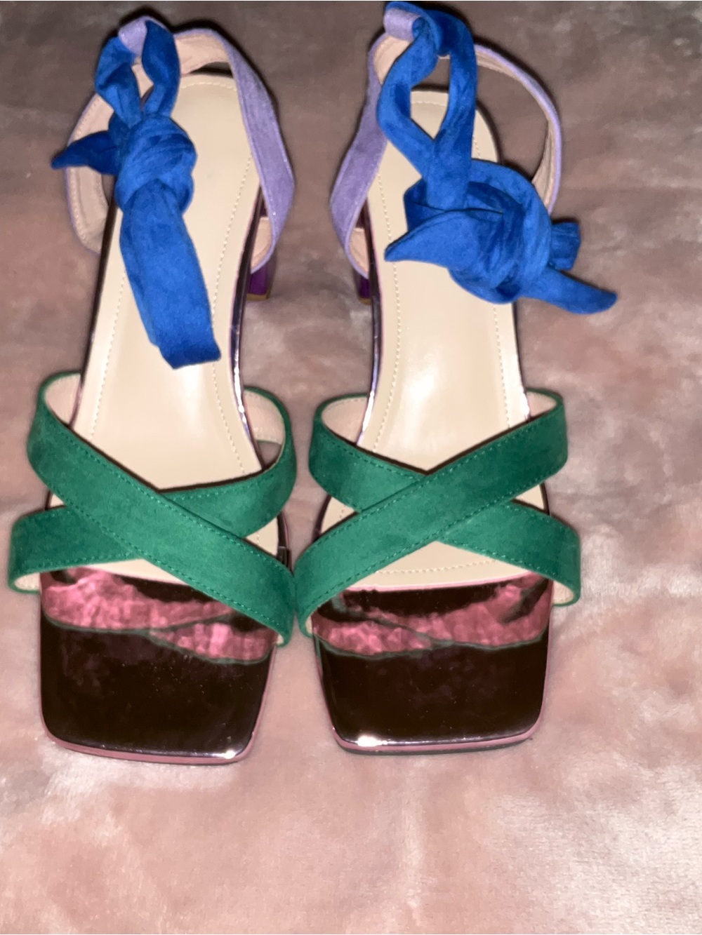 Women’s Multi-Color Strappy Block Heel Sandals